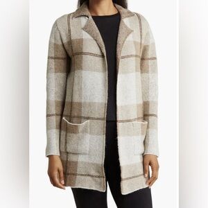 Plain Notch Collar Cardigan Tan from Joseph A